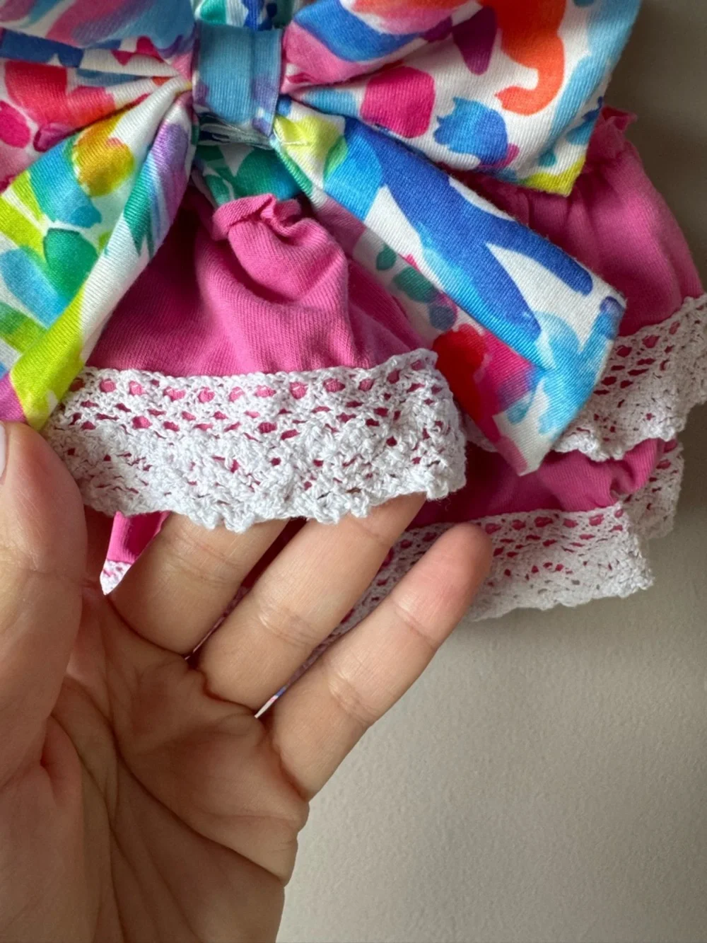 Abby & Evie Baby Boutique‎ Bright Watercolor Print Ruffle Bubble Romper 3 Months
